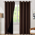 BGment 100% Blackout Curtains for Bedroom Window 84 Inch Length 2 Panels Set, Thermal Insulated Full Light Blocking Grommet Drapes for Living Room Darkening with Black Liner, 52 Inch Wide Each, Brown by BGment