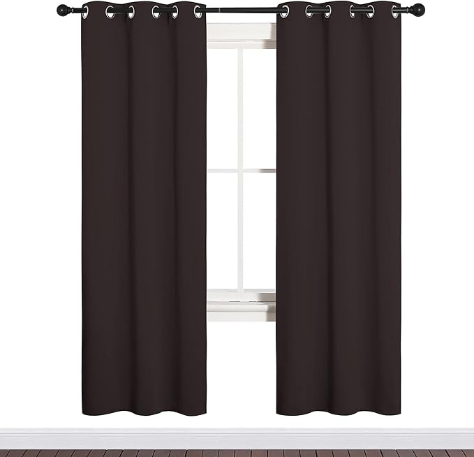 NICETOWN Blackout Curtain Panels for Bedroom Window, Triple Weave Microfiber Energy Saving Thermal Insulated Solid Grommet Blackout Draperies and Drapes(One Pair, 34 inches by 72 inches, Toffee Brown) by NICETOWN