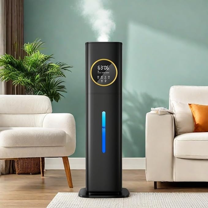 Humidifiers for Bedroom, 2.1Gal/8L Humidifier large room with Essential Oil Diffuser, Top Fill Whole House Cool Mist Humidifiers for Plants Baby Kids Adults(Black) by Bigcapacitybigpeaceofmind
