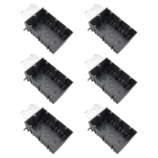 MAKERELE PVC 3-Gang Flexibly Adjustable Electrical Box, 49 Cubic Inch Adjustable Electrical Outlet Box, Grey Electrical Switch Outlet Box with ETL Listed(6 Pack) by MAKERELE