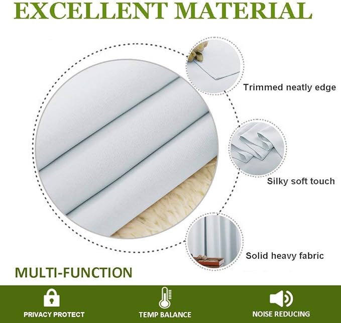 NICETOWN Cloud Grey Window Curtain and Drape Easy Care Solid Thermal Insulated Grommet Room Darkening Drapery for Kid's Room (1 Panel, 42 by 84) - Image 5