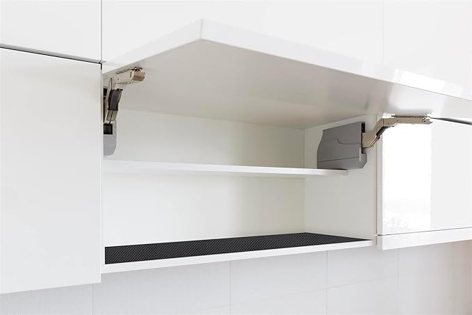 SteadMax Shelf Liner, 15 inches x 6 feet Total, Non-Slip Ultra-Grip Mats for Kitchen or Bathroom Shelves, Cabinets, Pantry, Non-Adhesive Drawer Liner, Durable, Strong, Black (2 Pack) - Image 2