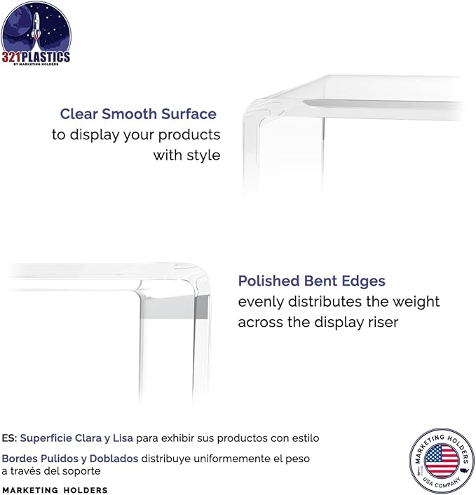 Marketing Holders Acrylic Riser Display Stands 2" Through 8" High 7 Pieces Clear Plastic Countertop Decorative Pedestal Tabletop Showcase for Jewelry Stores and Florists - Image 5