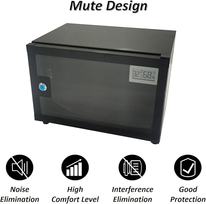 INTBUYING Camera Storage Dry Cabinet 18L Electronic Dehumidifier Cabinet Noiseless 110V with Digital Display and Key Lock Accuracy 3% RH - Image 6