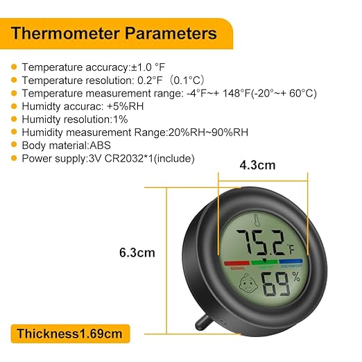 Digital Hygrometer Indoor Thermometer Humidity Meter Room Temperature Hydrometer Monitor Gauge for 3D Printer, Home, Office, Greenhouse, Incubators - Image 4