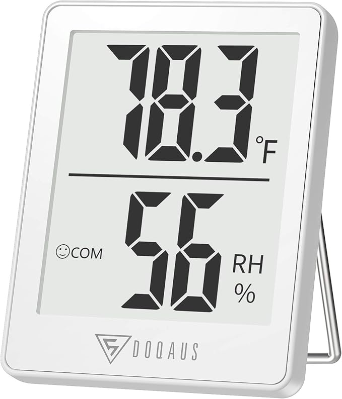 DOQAUS Digital Hygrometer Indoor Thermometer Humidity Gauge Room Thermometer with 5s Fast Refresh, Accurate Temperature Humidity Meter for Home, Office, Babyroom, Greenhouse (White) by DOQAUS
