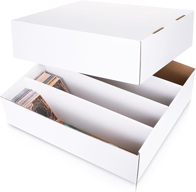 Yexiya 1 Pcs 3200 Count Sports Card Storage Boxes White Trading Card Box Collectible Trading for Soccer Baseball Game by Yexiya