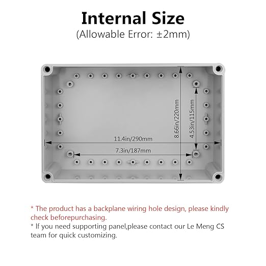 LeMotech Junction Box IP67 Waterproof Dustproof Electrical Box Project Box DIY Enclosure Gray 11.8X 7.8X 4.1inch (300x200x105mm) - Image 3