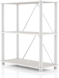 Homes: Inside + Out Apexa Modern 3-Tier Wide Shelving Units, Collectibles Display Shelves, Easy Assembly Standing Shelf, Home Storage Organizer for Living Room, Bedroom, Office, Taupe Grey by HOMESInsideOut