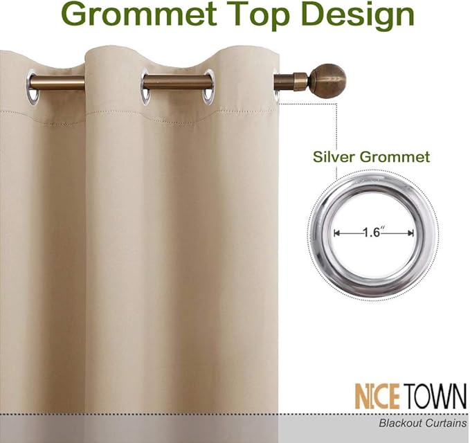 NICETOWN Loft Room Divider Curtain Screen Partition, Lower Noise Basement Hospital Medical Clinic Spa Lab Cubicle Curtain Space Divider Privacy Screen (Biscotti Beige, 1 Panel, 12.5ft Wide x 9ft Long) - Image 2