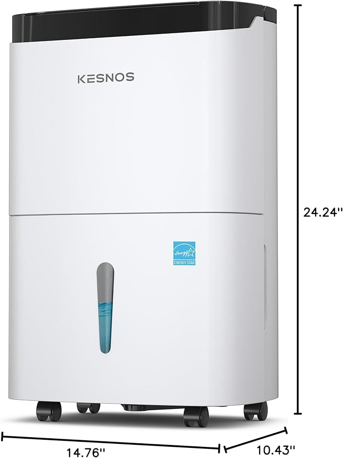 Kesnos 150 Pints 2025 Energy Star Dehumidifier for Home, Basement with Drain Hose & Large Tank, Ideal for Spaces up to 7,500 Sq. Ft. - Portable Commercial Dehumidifier with Auto Defrost & Self-Drying - Image 8