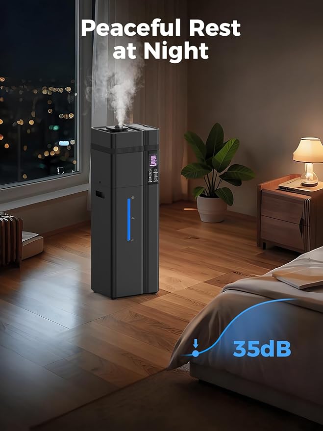 13L/3.43Gal Humidifier Large Room, 800ft² Coverage, 100H Runtime, Auto Humidity Control, Top Fill, Humidifiers for Bedroom, 35dB Quiet, Sleep Mode, Aroma Diffuser, 24H Timer, Auto Shut-off Protection - Image 5