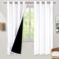 BGment Thermal Insulated 100% Blackout Curtains for Bedroom with Black Liner, Double Layer Full Room Darkening Noise Reducing Grommet Curtain (46 x 72 Inch, Pure White, 2 Panels) by BGment