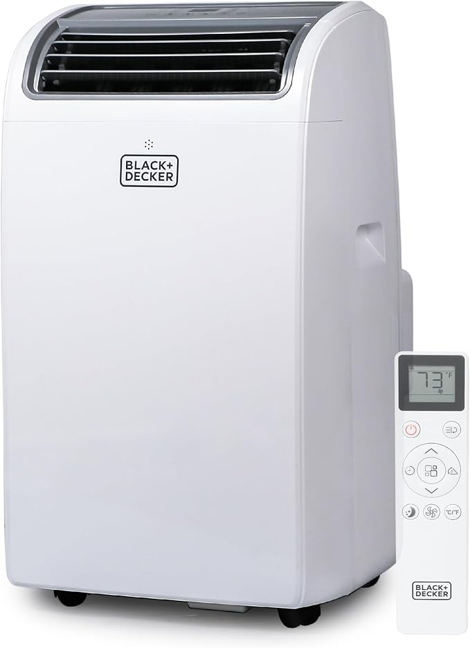 BLACK+DECKER Smart Portable Air Conditioner, 14,000 BTU for Rooms up to 700 Sq. Ft., Smart Portable AC with Follow Me Remote and Window Kit, BPACT14WT, White by BLACKDECKER