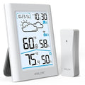 BALDR Indoor Outdoor Thermometer Wireless with Clock, Battery Powered Weather Station Indoor Outdoor, Portable Outside Temperature Monitor for Home Patio by BaldrInc