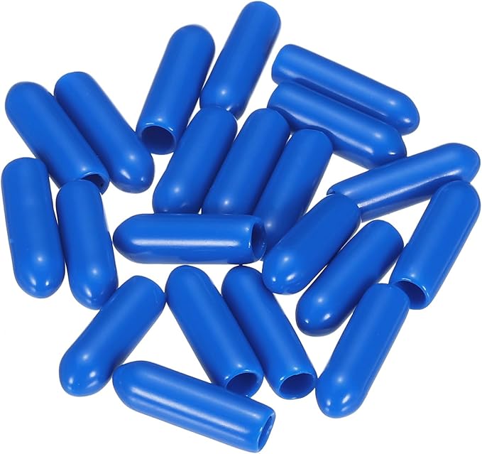 uxcell 20pcs Rubber End Caps 3.5mm ID Vinyl PVC Round Tube Bolt Cap Cover Screw Thread Protectors Blue - Image 4