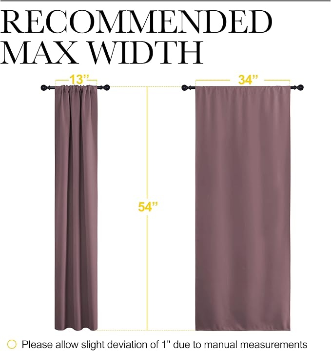 NICETOWN Kitchen Curtains, Short Blackout Curtains & Drapes, Home Decoration Privacy Thermal Insulated Curtains for Unicorn Theam Room (Dry Rose, 34" Wide, 54" Long, 2 PCs) - Image 7