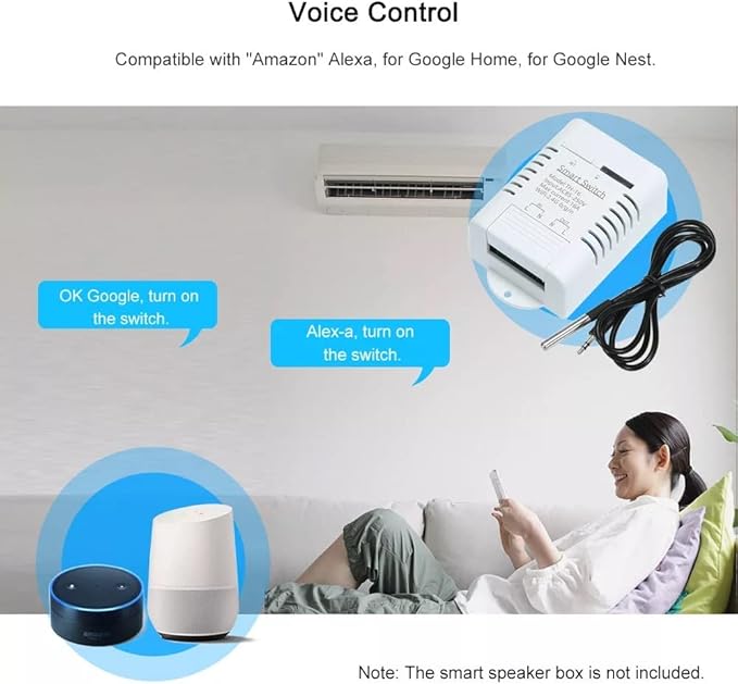 eWeLink Smart 16A Switch with Temperature and Humidity Monitoring, WiFi Thermostat Controller Compatible with Alexa Google Home (Temperature only) - Image 5