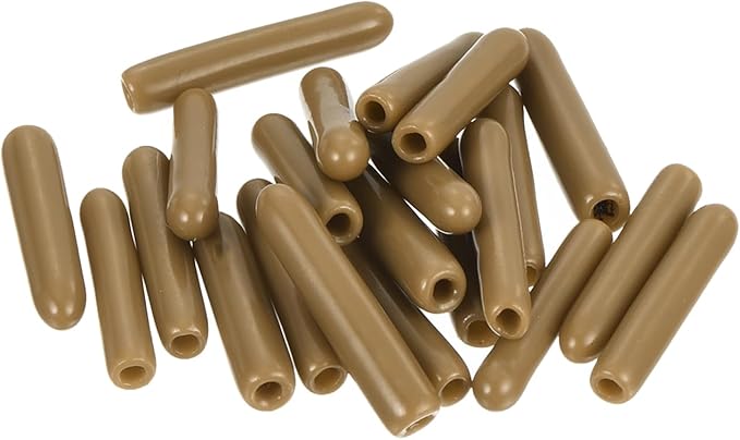 uxcell 20pcs Rubber End Caps 1.5mm(1/16") ID Vinyl PVC Round Tube Bolt Cap Cover Screw Thread Protectors Light Brown - Image 4