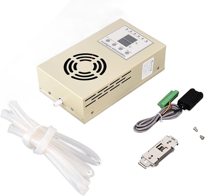 Closet Dehumidifier, Drainage Fully Functional Dehumidifier Controller Fan Type, Dehumidification Device with Temperature Probe for Control Cabinets, Furniture by Unknown