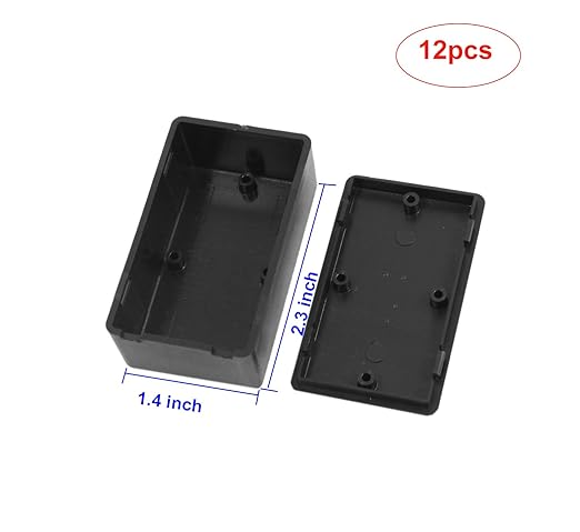 YXQ 60 x 36 x 25mm Waterproof Electric Project Case Junction Box with Cover Black Plastic, 12-Pack - Image 2