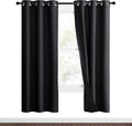 NICETOWN High-End Thermal Kitchen Curtains, Black, 37" Wide Per Panel, Set of 2 Panels, Full Blackout Curtains 70 Inches Long for Dining Room, Soundproof Window Treatment Drapes for Hall Room by NICETOWN