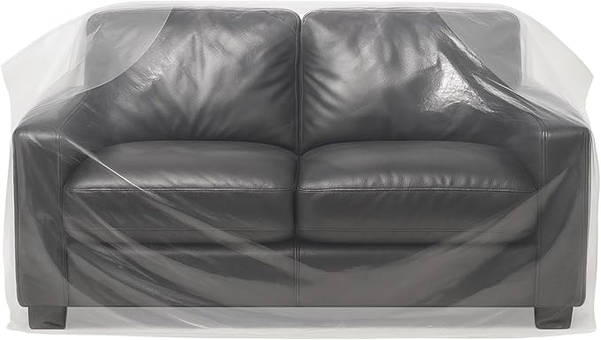 Yotelab Plastic Furniture Cover for Moving and Storage, Plastic Love Seat Couch Cover Protector, Waterproof and Dustproof Clear Moving Bags for Loveseat Bench Sofa, 68Wx42Dx62H/41H Inches (No Seal) by Yotelab