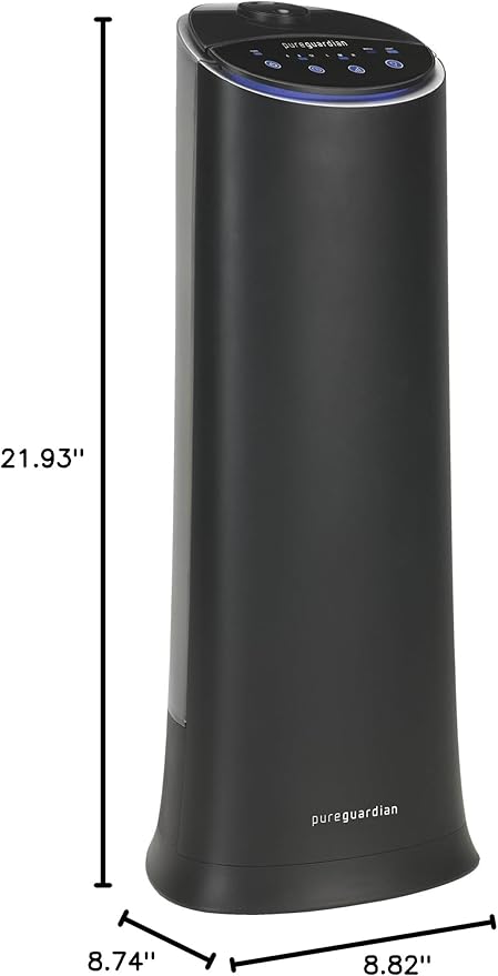 Pure Guardian Ultrasonic Cool Mist Humidifier, 100 Hour Run Time, 1.5 Gallon Tank, 440 Sq. Ft. Coverage, Medium Rooms, Quiet, Filter Free, Black, H3200BAR - Image 12