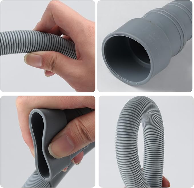 Washing Machine Drain Hose Extension Kit - Universal for Dishwasher, Washer, Dehumidifier - Flexible With 2 Clamps, 1U Holder (6.56 FT) - Image 6