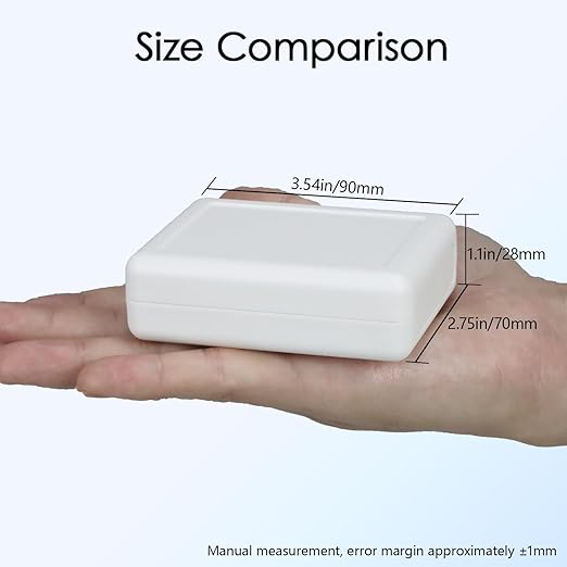 Project Box 8 Pieces Electrical Box Small Junction Box ABS Plastic Enclosure Power Electronic Case White 3.5" x 2.8" x 1.1"(90 x 70 x 28mm) - Image 2