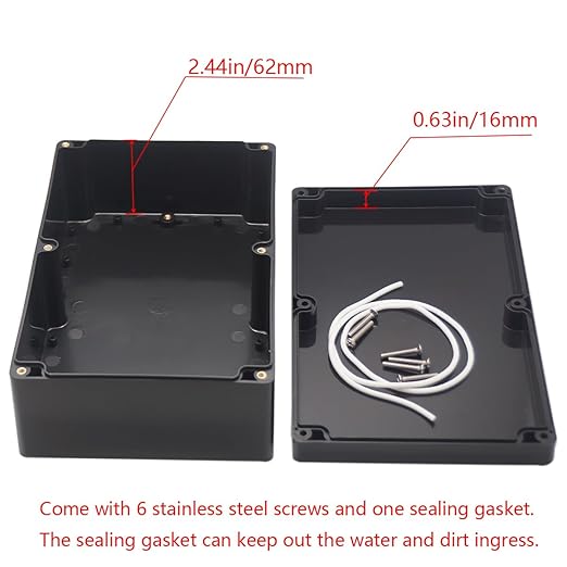 Project Box IP65 Waterproof Junction Box ABS Plastic Electrical Boxes DIY Electronic Project Case Power Enclosure 9.06x5.90x3.43 inch (230 x 150 x87 mm) - Image 4