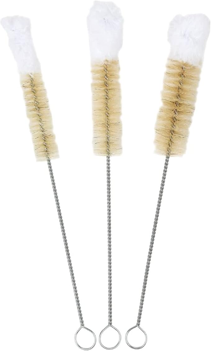 HOME-X Soft-Tip Cleaning Brush Set, Soft Scrub Brush with Long Handle, Handy Crevice-Cleaning Tool, Glassware-Cleaning Brush, Set of 3 by Home-X
