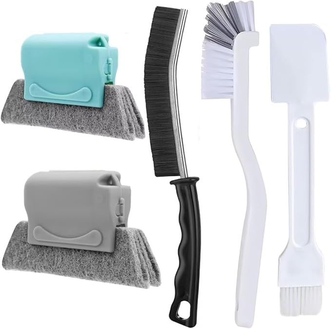 Deep Clean Brush Set Crevice Cleaning Brush Window Groove Cleaner Tools Kit for Small Spaces, Sliding Door, Shutter, Air Conditioner, Bathroom/Shower, Blinds, Vents by Unknown