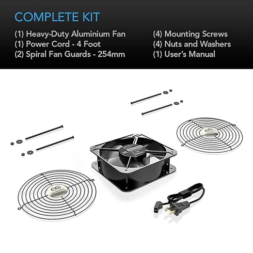 AC Infinity AXIAL 2060, Muffin Fan, 120V AC 200mm x 200mm x 60mm High Speed, for DIY Cooling Ventilation Exhaust Projects (Pack of 4) - Image 5