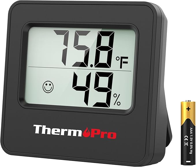 ThermoPro TP157 Hygrometer Indoor Thermometer for Home, Room Thermometer Humidity Meter with Accurate Temperature Humidity Sensor for Greenhouse Baby Room Office-1 Pack by ThermoPro