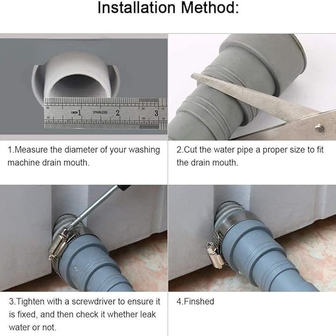 10ft Washing Machine Drain Hose, Universal Drain Hose Extension Kit for Washer, Dishwasher, Flexible Discharge Hose for LG/GE/Samsung, Fit up to 1-1/2 Inch Drain Outlets (10) - Image 9