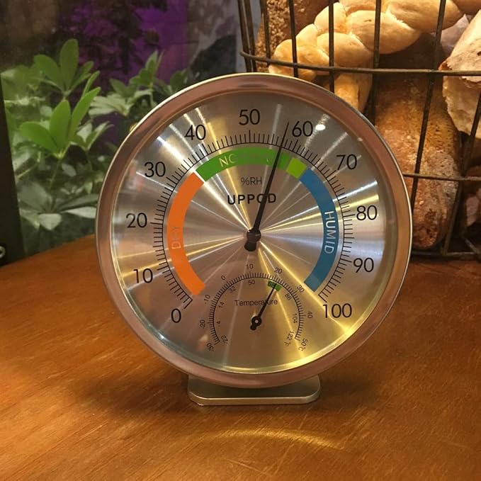 5" Indoor Outdoor Hygrometer/Thermometer, Humidity Gauge Indicator Temperature Humidity Monitor, Analog Hygrometer Humidor (English Version) - Image 4