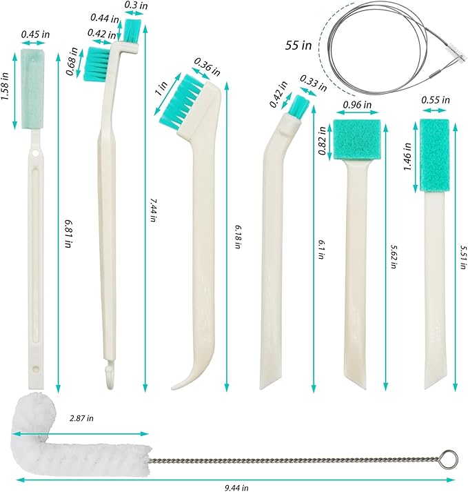 10 Pcs Ice Machine Cleaning Brush Kit, Ice Maker Cleaner Tools Set-2 Extra Long Pipe Drain Cleaners Brush, 9 Small Crevice Cleaning Brushes for Cleaning Ice Machine Crevice in Tight Spaces - Image 5