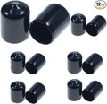 Acocony 3/4 Inch Rubber Cap Round Rubber End Caps PVC Flexible Protector Plastic Plugs for Round Holes Black Pack of 12 by Acocony