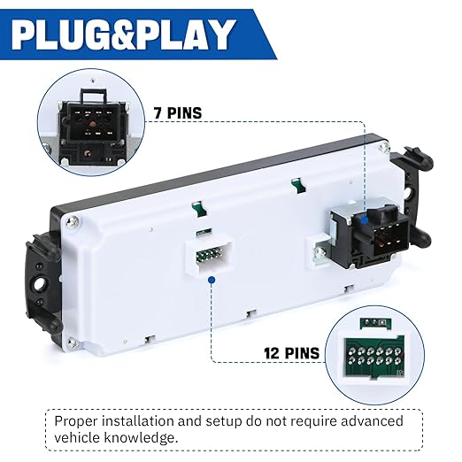 Front Climate Control Module Panel for GMC Sierra Chevy Silverado 1999-2002 599-266/15054697/ 15753264/19244873/ 9361355 Heater A/C Control Switch Air Conditioning Climate Control Module - Image 6