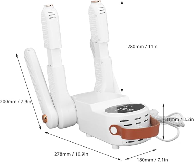 Electric Shoes Dryer Boot Dryer Folding Extending Boot Warmer with Heat Blower 4 Heads 2 Pairs Capacity, Portable Adjustable Shoes Dryer Rack with Timer Function Drying for Shoes Gloves Hats Socks - Image 6
