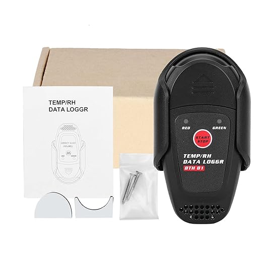 Temperature Humidity Data Logger Alarm LED, 16384 Data USB Export, BTH81 for Room Monitoring Accuracy by Fafeicy