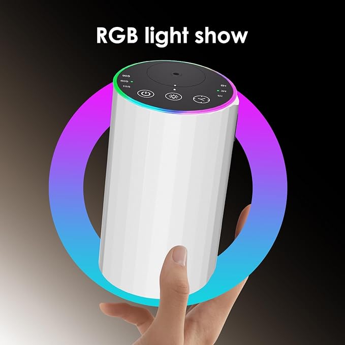 Waterless Essential Oil Diffuser, 7 Colors LED Light, Battery Powered Mini Scent Air Machine, Aromatherapy Mist Diffuser for Home Room Car Office (2452white) - Image 7