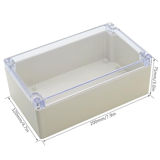 LeMotech ABS Plastic Junction Box Dustproof Waterproof IP65 Electrical Enclosure Box Universal Project Enclosure Grey with PC Transparent Clear Cover 7.9 x4.7 x2.9 inch(200 x120 x75 mm) - Image 2