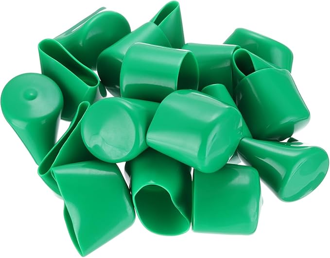 uxcell 20pcs Rubber End Caps 45mm(1 3/4") ID Vinyl PVC Round Tube Bolt Cap Cover Screw Thread Protectors Dark Green - Image 4