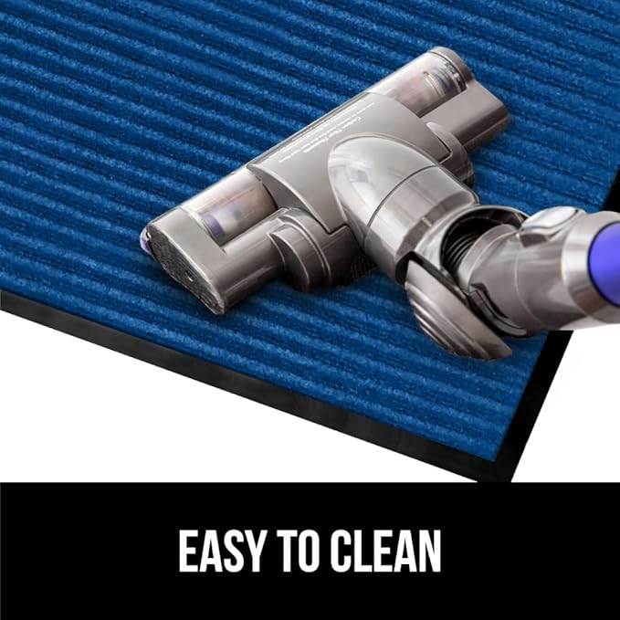 GORILLA GRIP Waterproof Traffic Guard Door Mat, 59x24, Heavy Duty Entryway Mats, Strong Backing Commercial Utility Rugs for Office Hallway, Garage Floor and Home, Low Profile Carpet Runner, Blue - Image 9