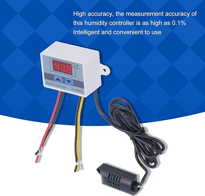 Humidity Controller for Humidifier, DC 12/24V Digital Humidistat 1-99.9% Humidity Setting, Maximum Support 12/24V 1500W Humidifier - Image 8