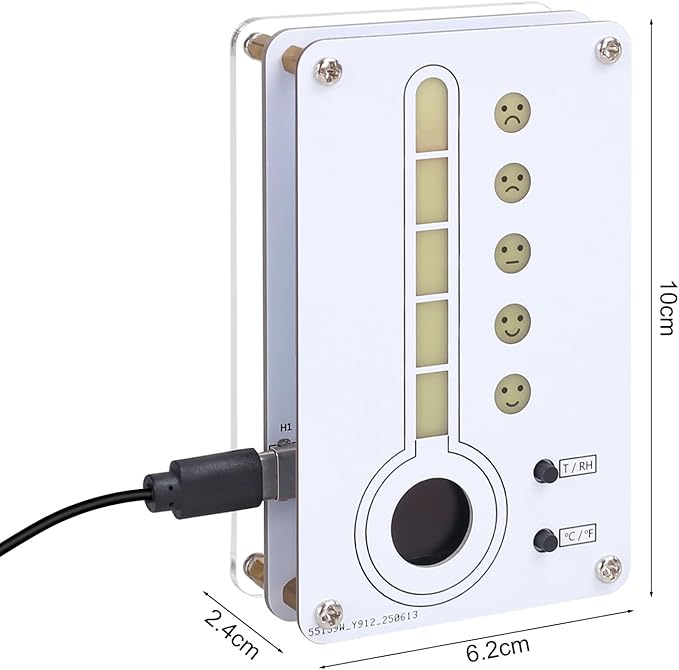 Soldering Project, ICSTATION Temperature and Humidity Meter Soldering Practice Kit With Expression LED Indication ℃/℉ Thermo-Hygrometer DIY Electronic Kit for School Education Use In Room Home Indoor - Image 7