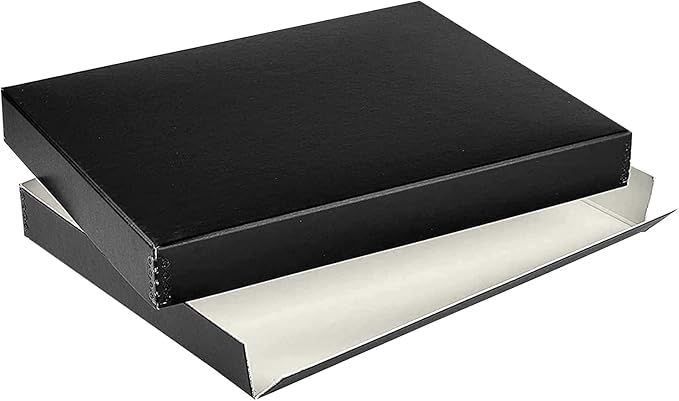 Lineco Museum Archival Storage Box, 9.75x12.75x1.5 in. Drop Front Design. Acid-Free with Metal Edge. Organize Photos, Pictures, Prints, Documents, Crafts, DIY. Black, 2 Pack - Image 9