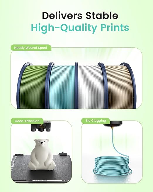 Marble PLA Filament 1.75mm, Natural-Like Texture, Less Brittle, 1kg(2.2lbs) SUNLU High Speed Rock PLA 3D Printer Filament, Brick Red - Image 4